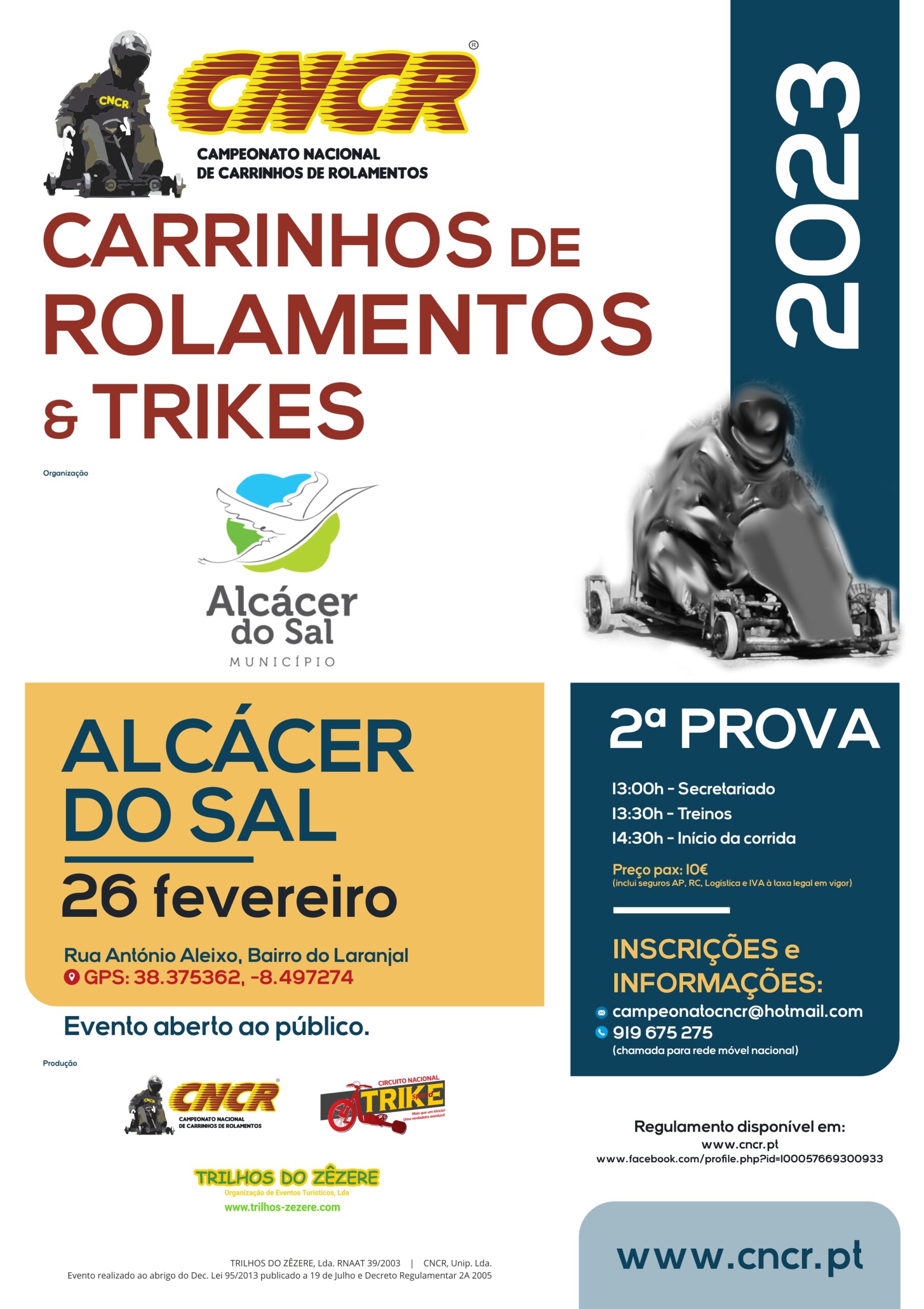 Alcácer do Sal recebe prova de Carrinhos de Rolamentos & Trikes no próximo dia 26 de fevereiro