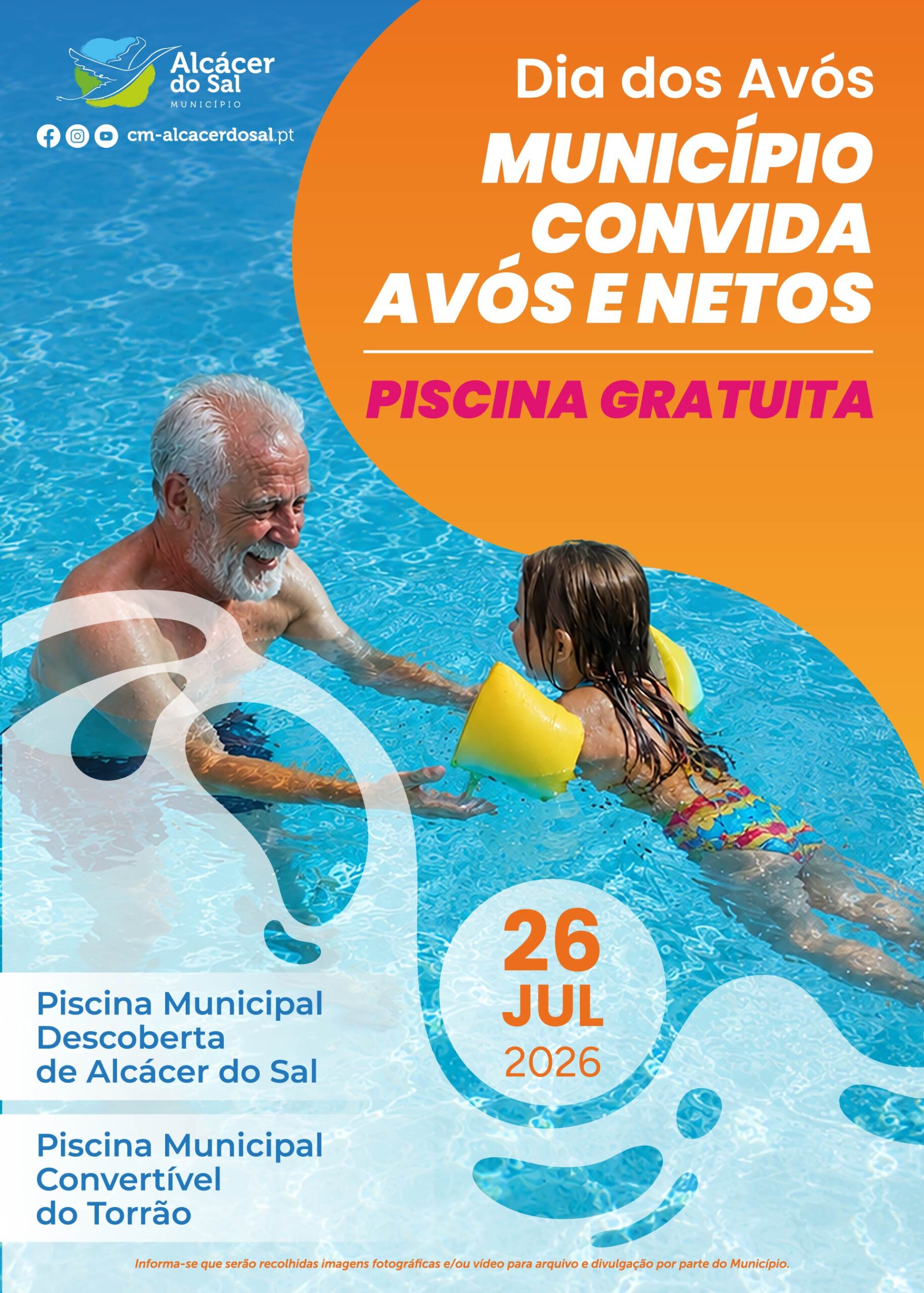 Dia dos Avós com piscinas municipais gratuitas