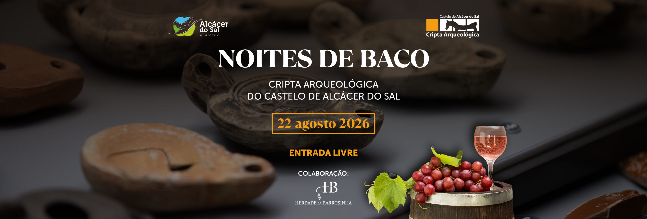 Noites de Baco regressam à Cripta Arqueológica com visitas guiadas e concerto de Cordel